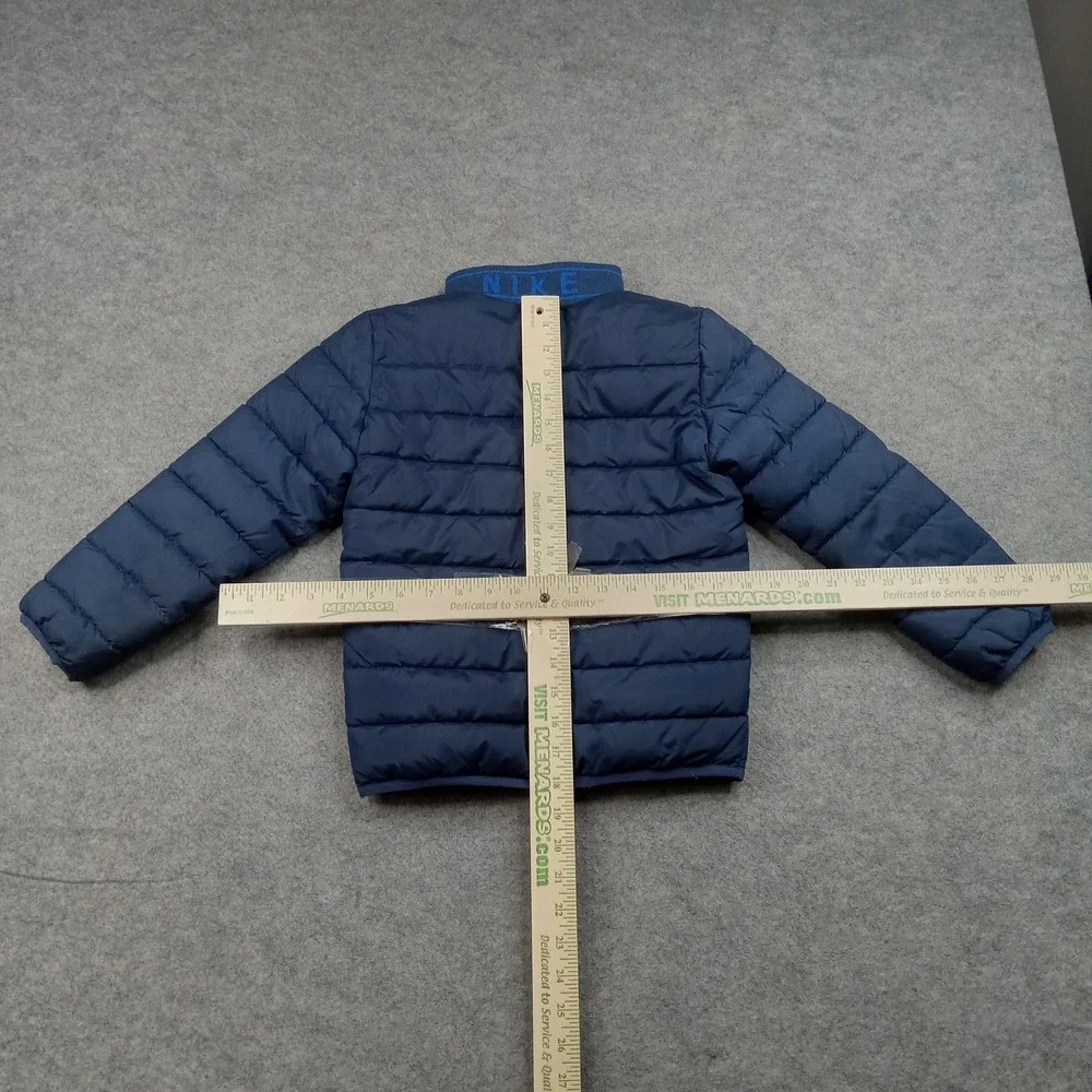 Nike Jacket Kids 5-6 Blue‎ Puffer Insulated Full Zip Quilted Swoosh Logo Warm